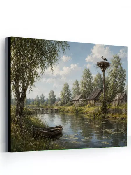 Art-Hobby-Market Картина на стену для интерьера гнездо аистов 40х50
