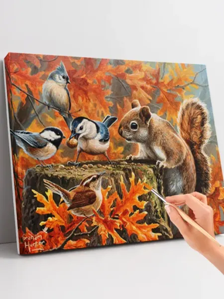 Paintboy Картина по номерам 40x50 Белка и птички