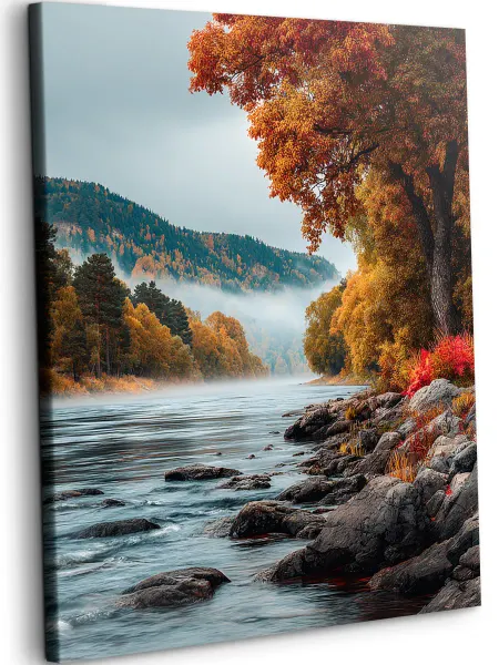 Art on Canvas Осенняя река Картина по номерам на холсте 40х50 см