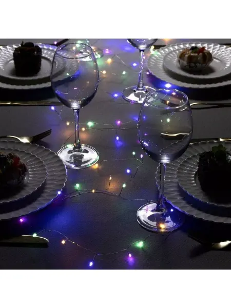 Luazon Lighting Гирлянда "Мишура" на батарейках 5 м роса, мульти свечение