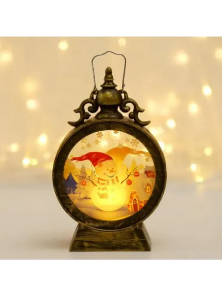 Happy new year Новогодний фонарь ночник-Снеговик