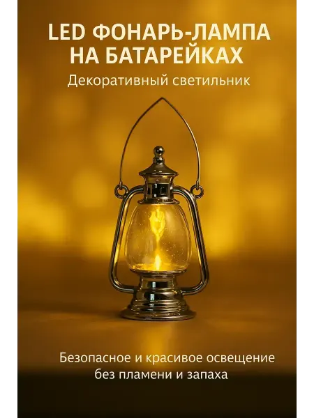 МИР77 LED-фонарь ретро с тёплым светом для кафе и дома