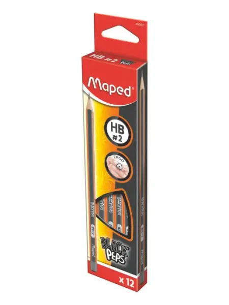 MAPED Карандаш простой НВ BLACK PEP'S 12шт
