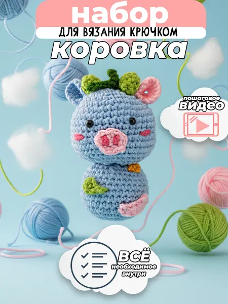 Motaika Набор для вязания игрушки крючком - Коровка
