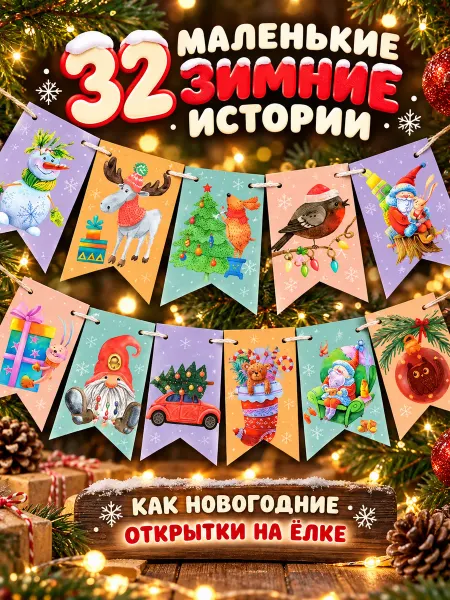 WANDM Новогодняя растяжка из флажков на елку
