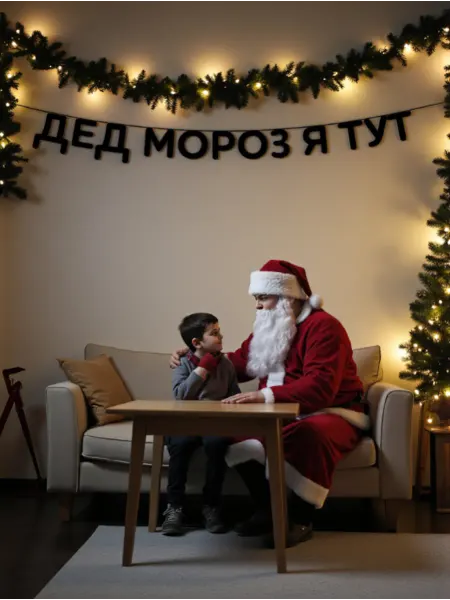 Новогодняя гирлянда деревянная