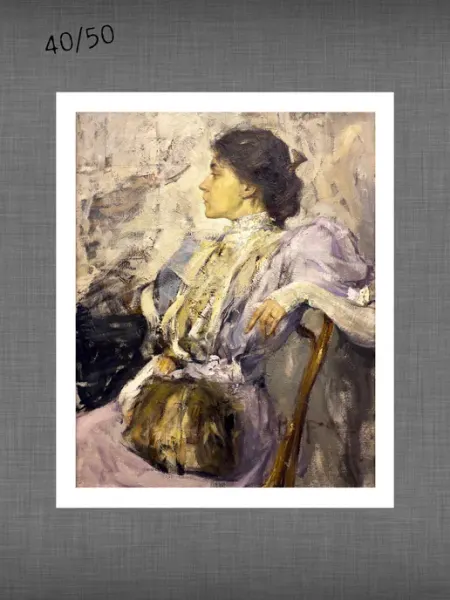Past_today "Дама в лиловом", Фешин Н.И. (искусст.полотно, 40х50 см)