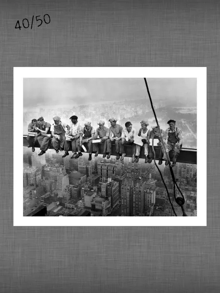 Past_today Фотокартина "Обед на небоскрёбе" (искусст.полотно, 40х50 см)