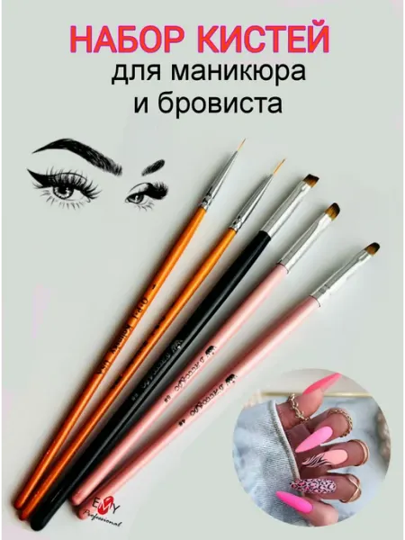 EMY Professional Кисти для дизайна ногтей и бровей