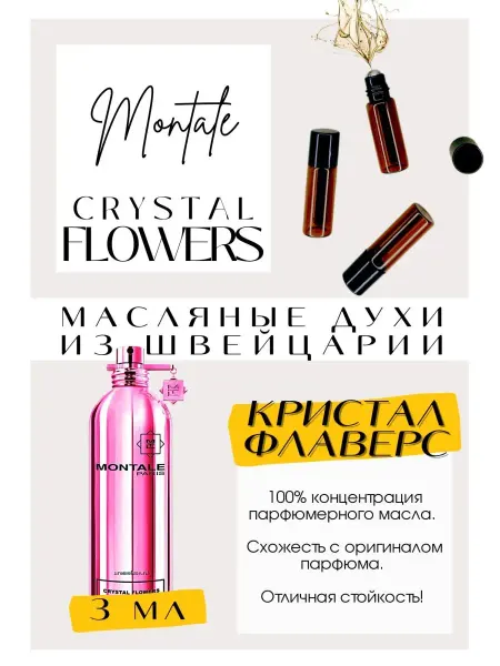 GET PARFUM Crystal Flowers Монталь духи масляные роликовые