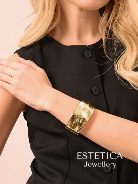 ESTETICA Jewellery Браслет на руку широкий золотистый "Сафари"