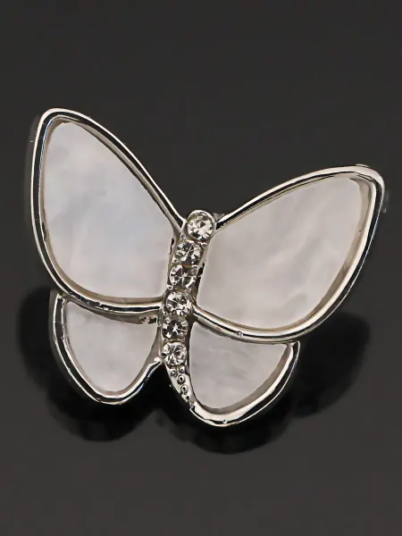 Petro-Jewelry Брошь бабочка с перламутром. Бижутерия в подарок. Значок