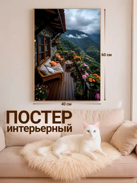 Постеры на стену без рамки 40х60 Терраса