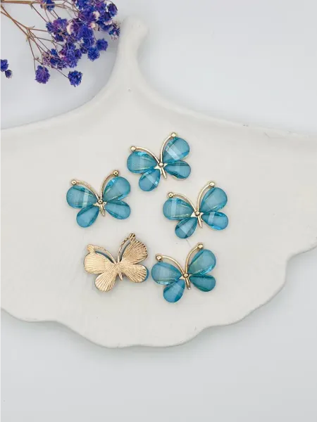 Бабочки серединка, кабошон (5 шт)