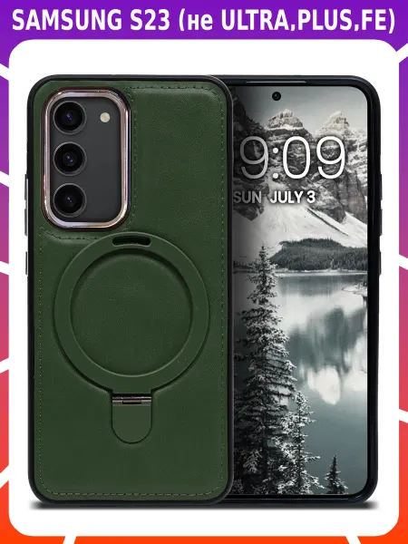 Cassy Кожаный чехол-накладка для SAMSUNG S23 (не ULTRA,PLUS,FE)