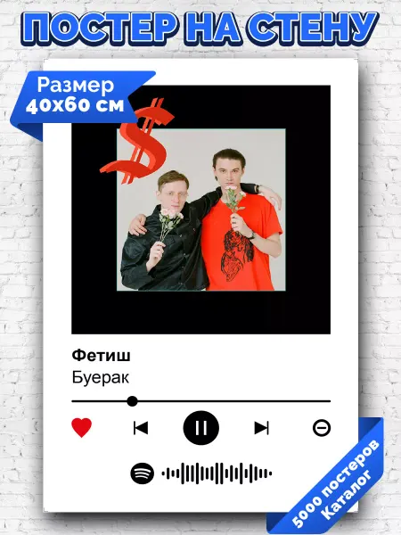 Arthata-spotify постер Спотифай постер Спотифай постер Буерак - фетиш 40х60
