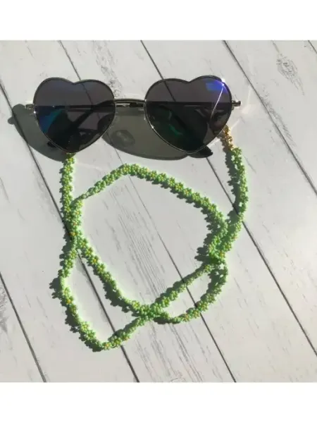 SEIT JEWELRY Цепочка для очков и наушников из бисера Цветочки