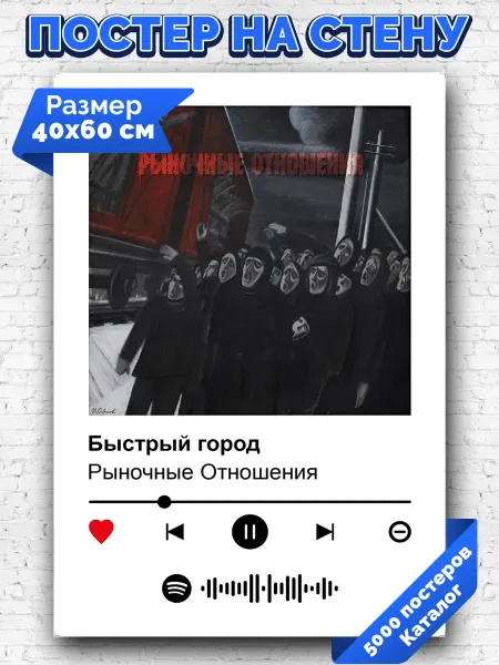 Arthata-spotify постер Спотифай постер Плакат на стену Рыночные отношения - Быстрый город 40х60