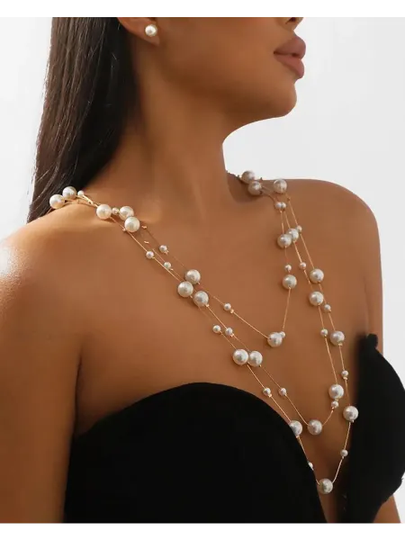 VITA LUXE Колье жемчужное бижутерия