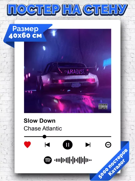 Arthata-spotify постер Спотифай постер Спотифай постер Chase Atlantic - Slow Down 40х60