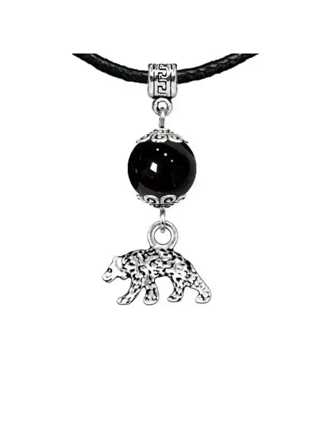 Runes&Gems Амулет Медведь (защита, сила, победа), черный агат