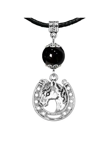 Runes&Gems Амулет Подкова (счастье), черный агат
