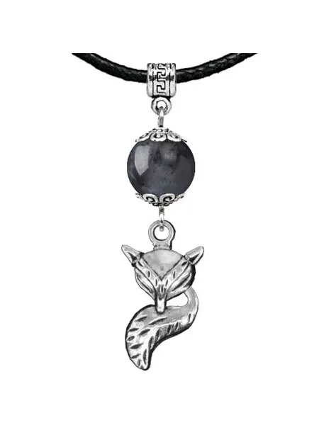 Runes&Gems Подвеска Амулет Лиса с натуральным камнем Лабрадор