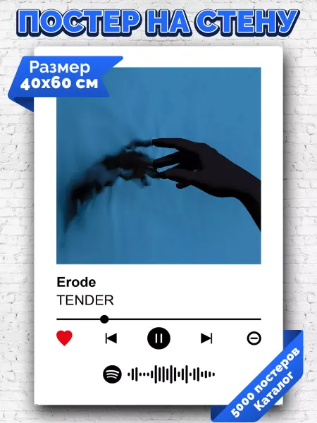 Arthata-spotify постер Спотифай постер Спотифай постер TENDER - Erode 40х60