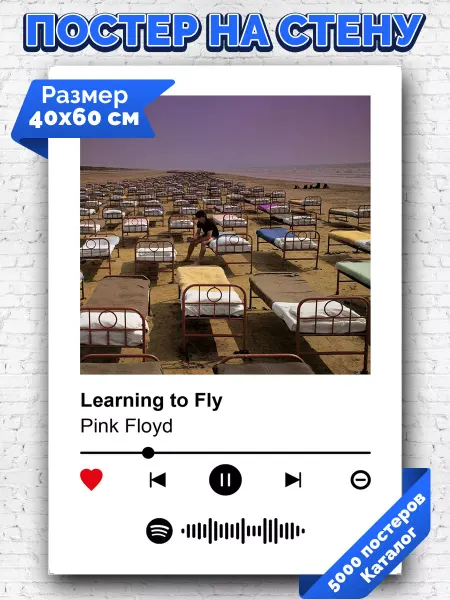 Arthata-spotify постер Спотифай постер Спотифай постер Pink Floyd - Learning To Fly 40х60