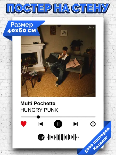 Arthata-spotify постер Спотифай постер Спотифай плакат HUNGRY PUNK - Multi Pochette 40х60