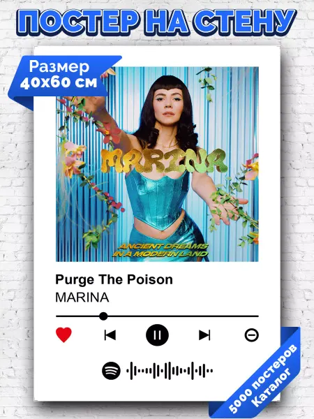 Arthata-spotify постер Спотифай постер Спотифай постер MARINA - Purge The Poison 40х60
