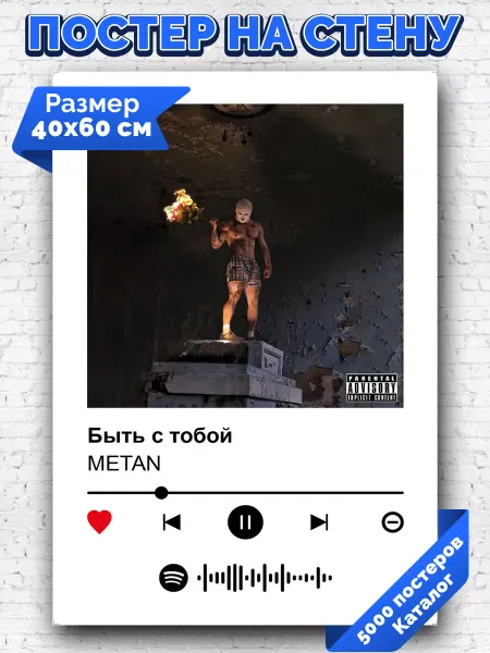 Arthata-spotify постер Спотифай постер Спотифай постер METAN - быть с тобой 40х60