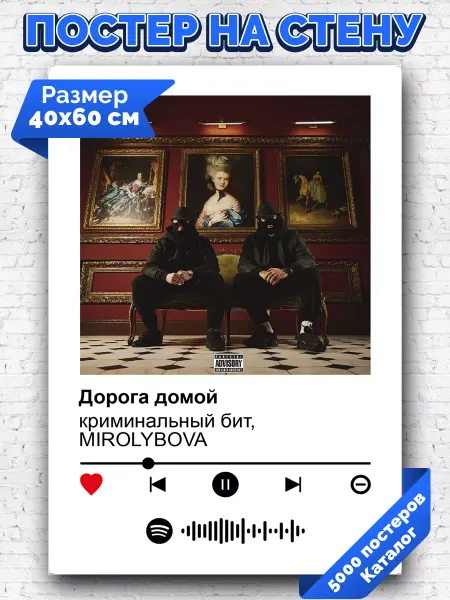 Arthata-spotify постер Спотифай постер Постер криминальный бит MIROLYBOVA - Дорога домой 40х60