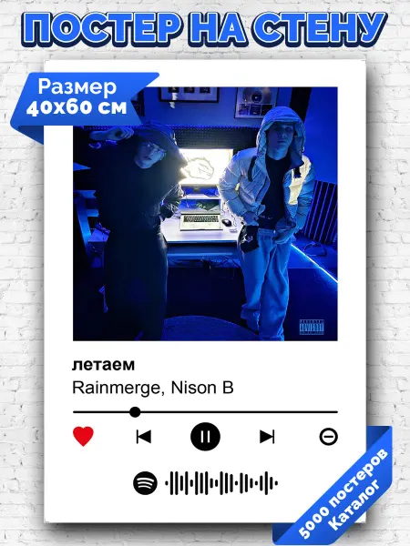 Arthata-spotify постер Спотифай постер Спотифай постер Rainmerge Nison B - летаем 40х60