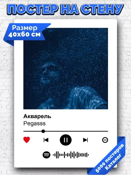 Arthata-spotify постер Спотифай постер Спотифай постер Pegasss - Акварель 40х60
