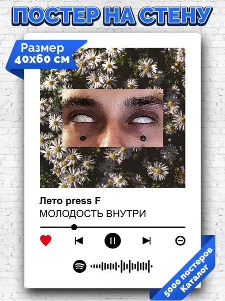 Arthata-spotify постер Спотифай постер Спотифай плакат МОЛОДОСТЬ ВНУТРИ - Лето press F 40х60