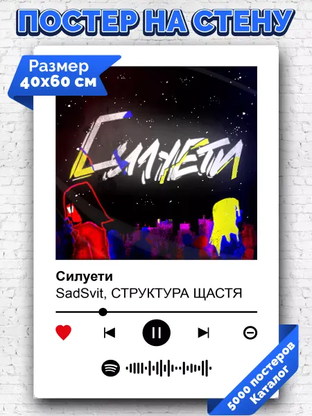 Arthata-spotify постер Спотифай постер Спотифай постер SadSvit - Силуети 40х60