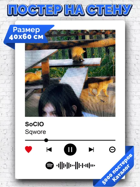 Arthata-spotify постер Спотифай постер Спотифай постер Sqwore - SoCIO 40х60