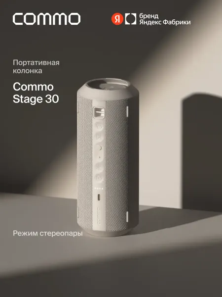 Commo Портативная колонка STAGE 30, мощность 30Вт, льняной