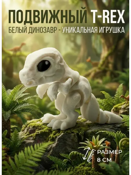 Игрушка подвижная 3д динозавр с брелком