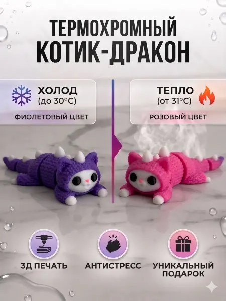 Игрушка подвижная 3д котик для купания