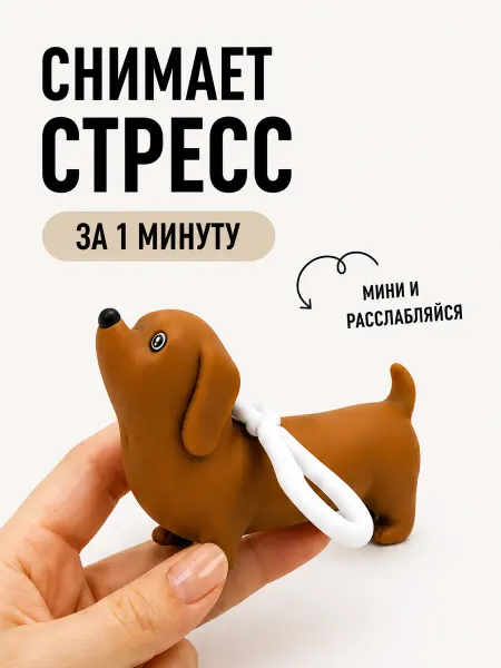 Милые подарки Игрушка-антистресс фигурка собака такса, мнущаяся мялка