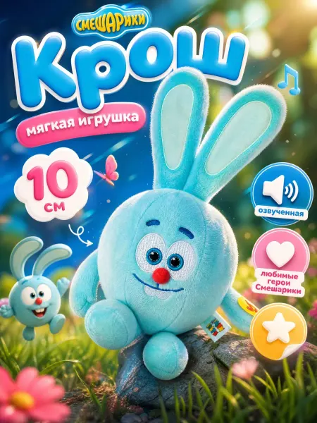 Мульти-пульти Мягкая игрушка Смешарики Крош 10 см музыкальный