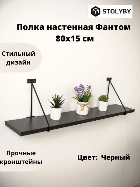 Stoly.by Полка настенная книжная "Фантом" 80*16
