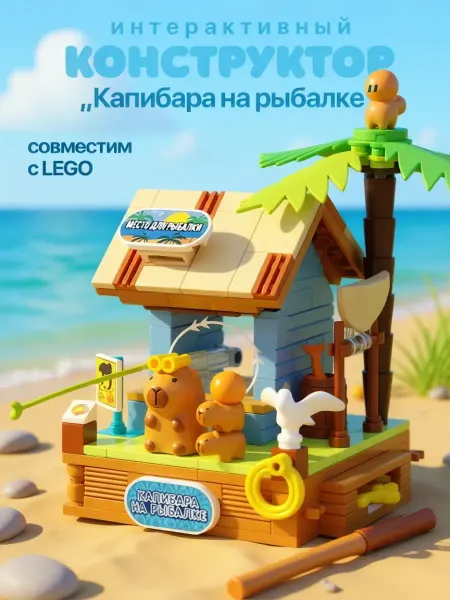 CUBION Интерактивный конструктор капибара на рыбалке