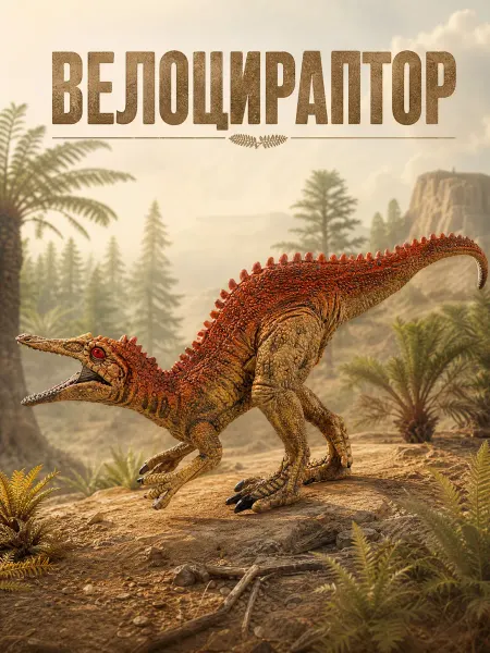 Рассказы о животных Игрушечная фигурка динозавра для детей Велоцираптор пластик
