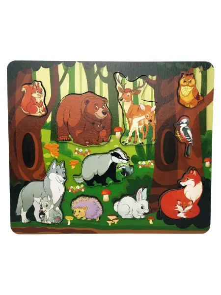 Нескучные игры Пазла-рамки Кто живет в лесу?