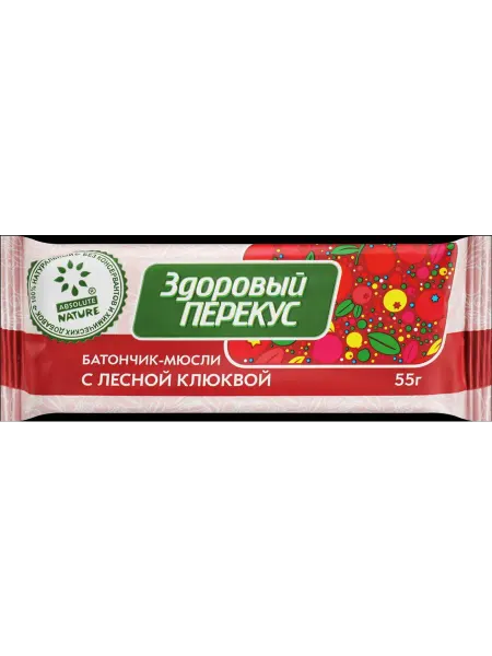 Батончик мюсли ЗДОРОВЫЙ ПЕРЕКУС с лесной 10шт
