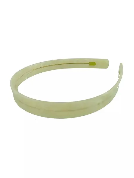 Ободок для волос "Magie Accessoires", белый, ручной работы, прочный пластик, 11 см х 1,5 см х 14 см