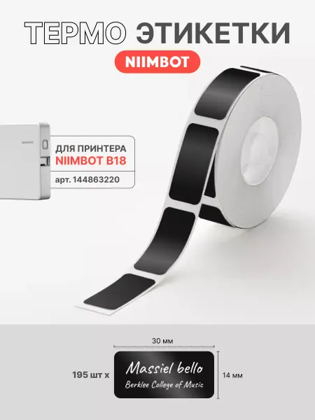 Niimbot Этикетки черные глянцевые для принтера N1(B18)